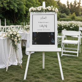 歓迎抽象芸術結婚ブラック&フロスト アクリルサイン