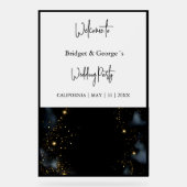 歓迎抽象芸術結婚ブラック&フロスト アクリルサイン (正面)