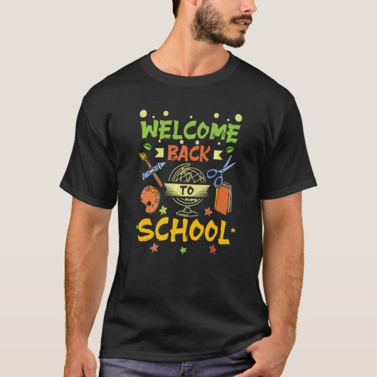 歓迎新学期とschを持つ新学期 tシャツ (正面)