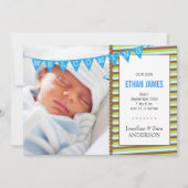 歓迎新生児ボーイ写真アナウンス 案内状 (正面)
