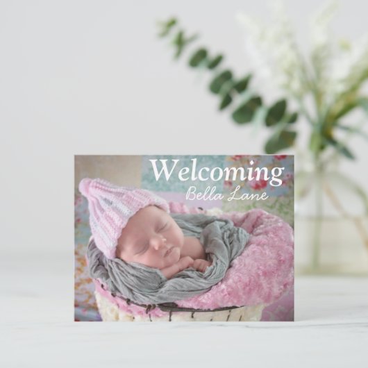 歓迎新生児誕生日告知はがき 案内ポストカード (スタンド正面)