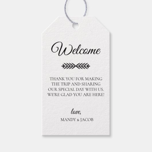 歓迎素朴結婚の ギフトタグ (正面)