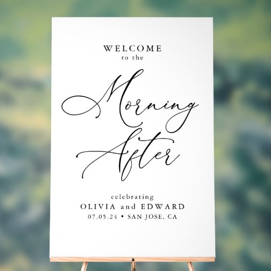 歓迎結婚のサインの後の朝のブランチ アクリルサイン (ニュートラル)