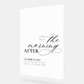 歓迎結婚のサインの後の朝のブランチ アクリルサイン (傾斜)