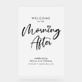 歓迎結婚のサインの後の朝のブランチ アクリルサイン (正面)