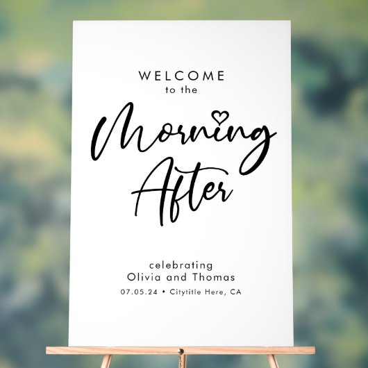 歓迎結婚のサインの後の朝のブランチ アクリルサイン (ニュートラル)