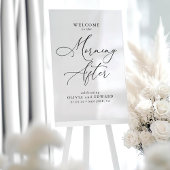 歓迎結婚のサインの後の朝のブランチ アクリルサイン