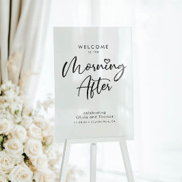 歓迎結婚のサインの後の朝のブランチ アクリルサイン