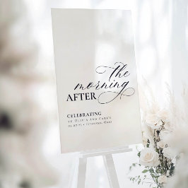 歓迎結婚のサインの後の朝のブランチ アクリルサイン