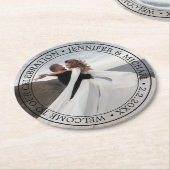 歓迎結婚の写真 ラウンドペーパーコースター (アングル)