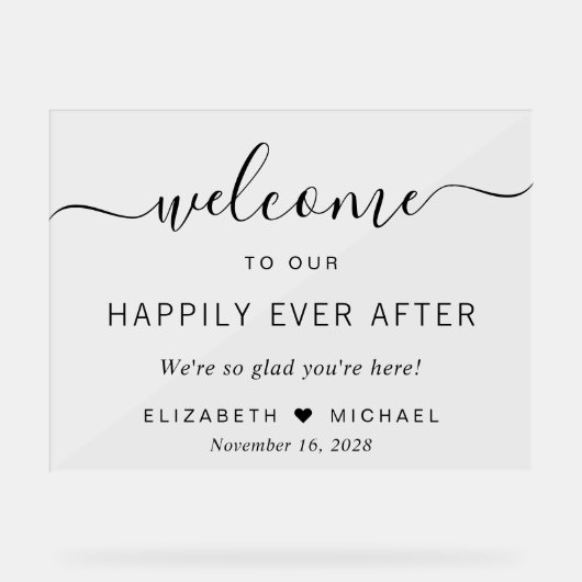 歓迎結婚の後ずっと幸せに アクリルサイン