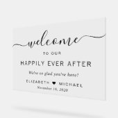 歓迎結婚の後ずっと幸せに アクリルサイン (傾斜)
