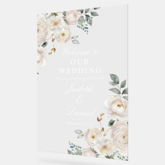 歓迎結婚サイン アクリルサイン (傾斜)