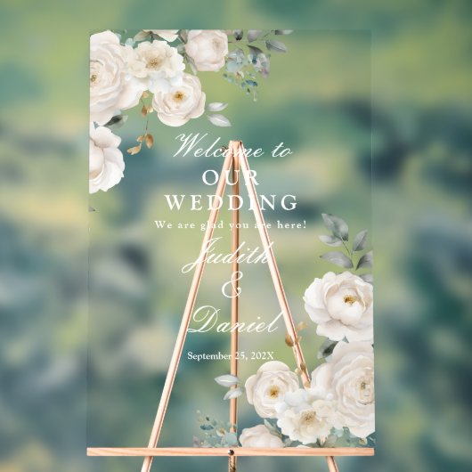 歓迎結婚サイン アクリルサイン (ニュートラル)