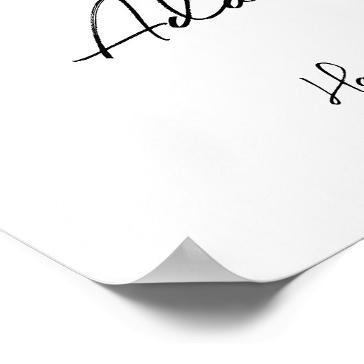 歓迎結婚サイン、写真と水彩花 ポスター (角)