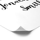 歓迎結婚サインbohoシックなピンクのフローラポスター ポスター (角)