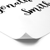 歓迎結婚サインbohoシックなブルーフローラサイン ポスター (角)