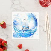 歓迎航海のパーティー：男の子の赤ちゃんシャワー スタンダードカクテルナプキン (インサイチュ)