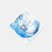 歓迎航海のパーティー：男の子の赤ちゃんシャワー スタンダードカクテルナプキン (角)