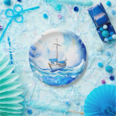 歓迎航海のパーティー：男の子の赤ちゃんシャワー ペーパープレート (パーティー)