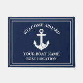 歓迎航海の客船ハートいかりボート愛好家 ドアマット (正面)