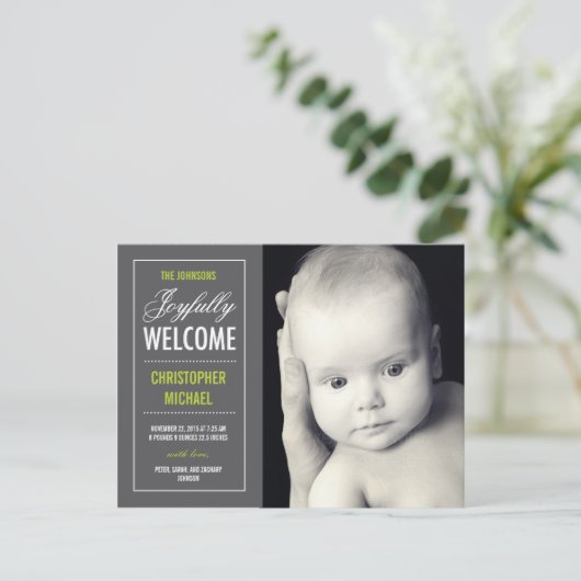 歓迎誕生のお知らせ 案内ポストカード (スタンド正面)