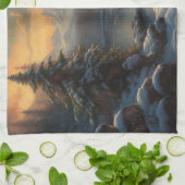 歓迎霜の降りた品 | 雪だるますてきクリスマス キッチンタオル (折り畳み)