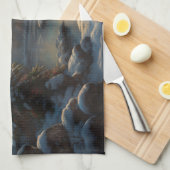 歓迎霜の降りた品 | 雪だるますてきクリスマス キッチンタオル (四つ折り)