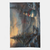 歓迎霜の降りた品 | 雪だるますてきクリスマス キッチンタオル (縦)