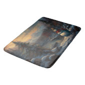 歓迎霜の降りた品 | 雪だるますてきクリスマス バスマット (アングル)