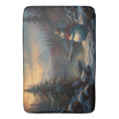 歓迎霜の降りた品 | 雪だるますてきクリスマス バスマット (正面縦)