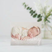 歓迎 | おもしろいスクリプトベビーの発表葉書 ポストカード (スタンド正面)