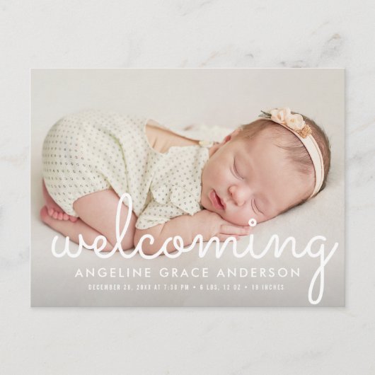 歓迎 | おもしろいスクリプトベビーの発表葉書 ポストカード (正面)