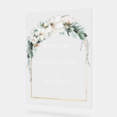 「歓迎」リーフィ結婚ーの発泡ボード アクリルサイン (傾斜)