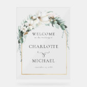 「歓迎」リーフィ結婚ーの発泡ボード アクリルサイン (正面)