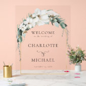 「歓迎」リーフィ結婚ーの発泡ボード アクリルサイン (ウェディング)