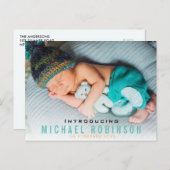 歓迎 | 新生児告知フォトカード ポストカード (正面/裏面)
