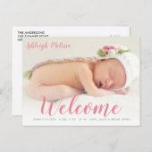 歓迎 | 新生児告知フォトカード ポストカード (正面/裏面)