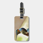 止まったルビーと緑の小さなハミングバード ラゲッジタグ (正面縦)