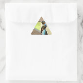 止まったルビーと緑の小さなハミングバード 三角形シール (バッグ)