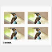 止まったルビーと緑の小さなハミングバード 長方形シール (シート)