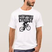 止まらないサイクリスト レースのシルエット Tシャツ (正面)