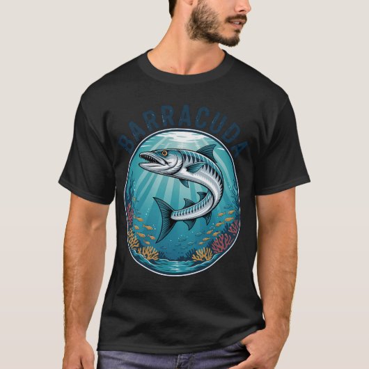 止まらないバラクーダ ― サンゴの狩人 Tシャツ (正面)