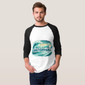 止まらない大海原の波 タイポグラフィ Tシャツ (正面フル)