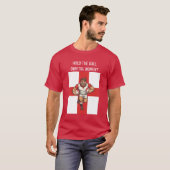 止まらない突進 カートゥーン ラグビー パワー ラン Tシャツ (正面フル)