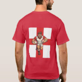 止まらない突進 カートゥーン ラグビー パワー ラン Tシャツ (裏面)