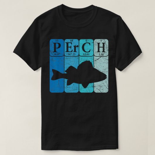 止まり周期表要素魚介類止まり釣り Tシャツ (デザイン正面)
