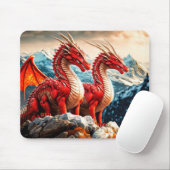 止まり龍イラストレーション マウスパッド (マウス)