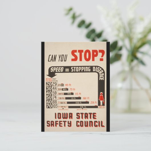 止まれますか?道路安全ポスター ポストカード (スタンド正面)