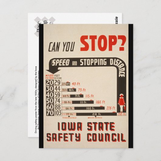 止まれますか？道路安全ポスター ポストカード (正面/裏面)